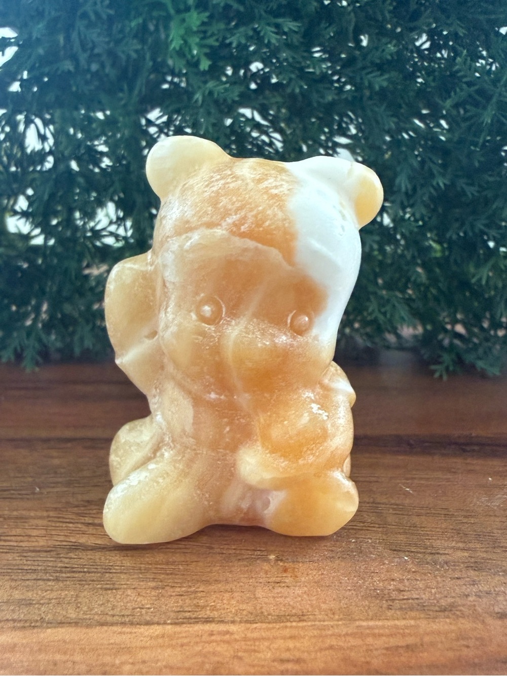 Natural Yellow Calcite Crystal Bear Hand Carved figurine Positive Energy Gift